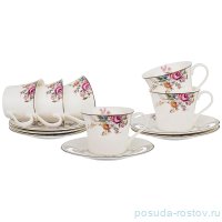 Набор чайных пар 200 мл 6 шт &quot;бабочки и цветы&quot; / 186236