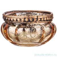 Подсвечник 6 х 3,5 см с металлическими элементами золотой / 209345