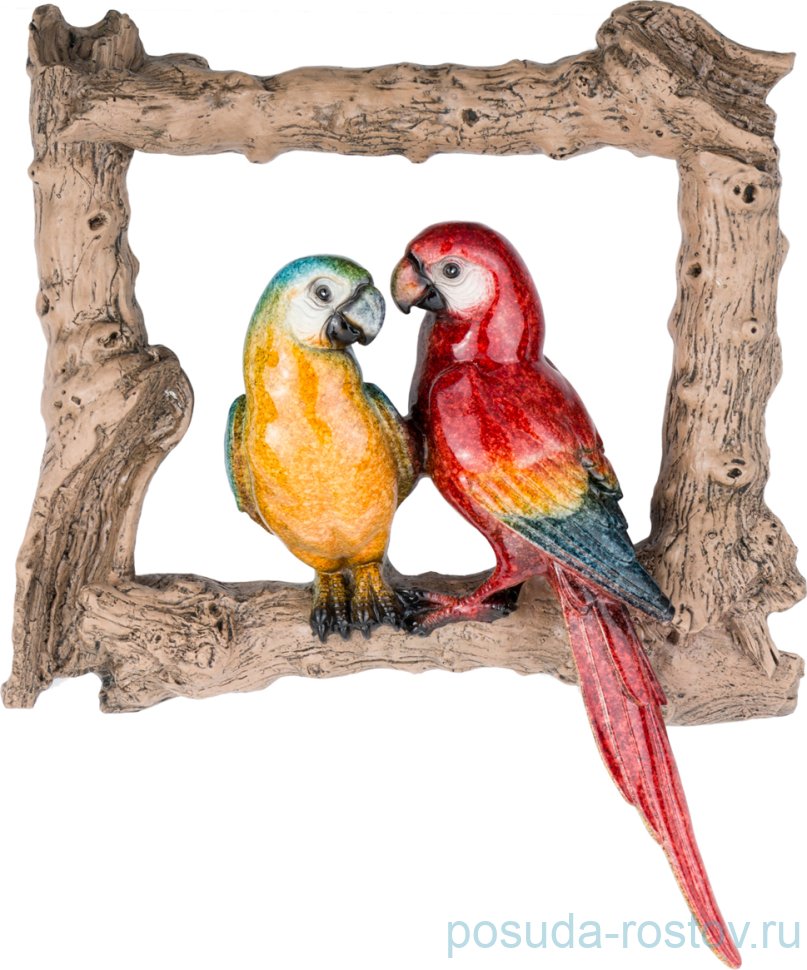 Панно настенное 27 х 7 х 31,2 см "Попугаи" / 224607 Панно настенное 27 х 7 х 31,2 см "Попугаи" / 224607
