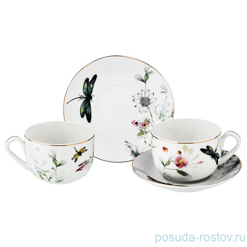 Набор чайных пар 300 мл 2 шт "стрекоза" / 209533