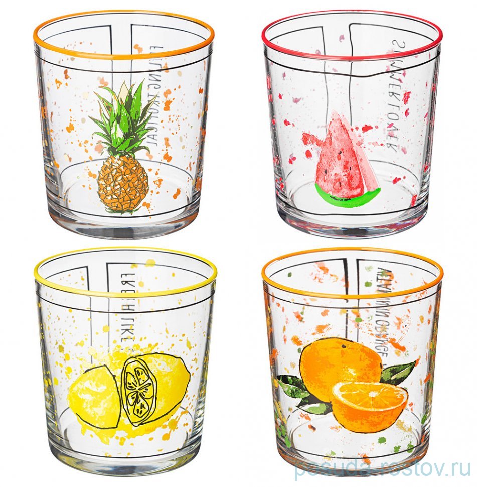 Стаканы для воды 380 мл 4 шт "Fruits" / 328668 Стаканы для воды 380 мл 4 шт "Fruits" / 328668