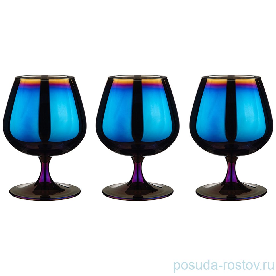 Бокалы для бренди 410 мл 3 шт "Лавандовый аметист" / 235179