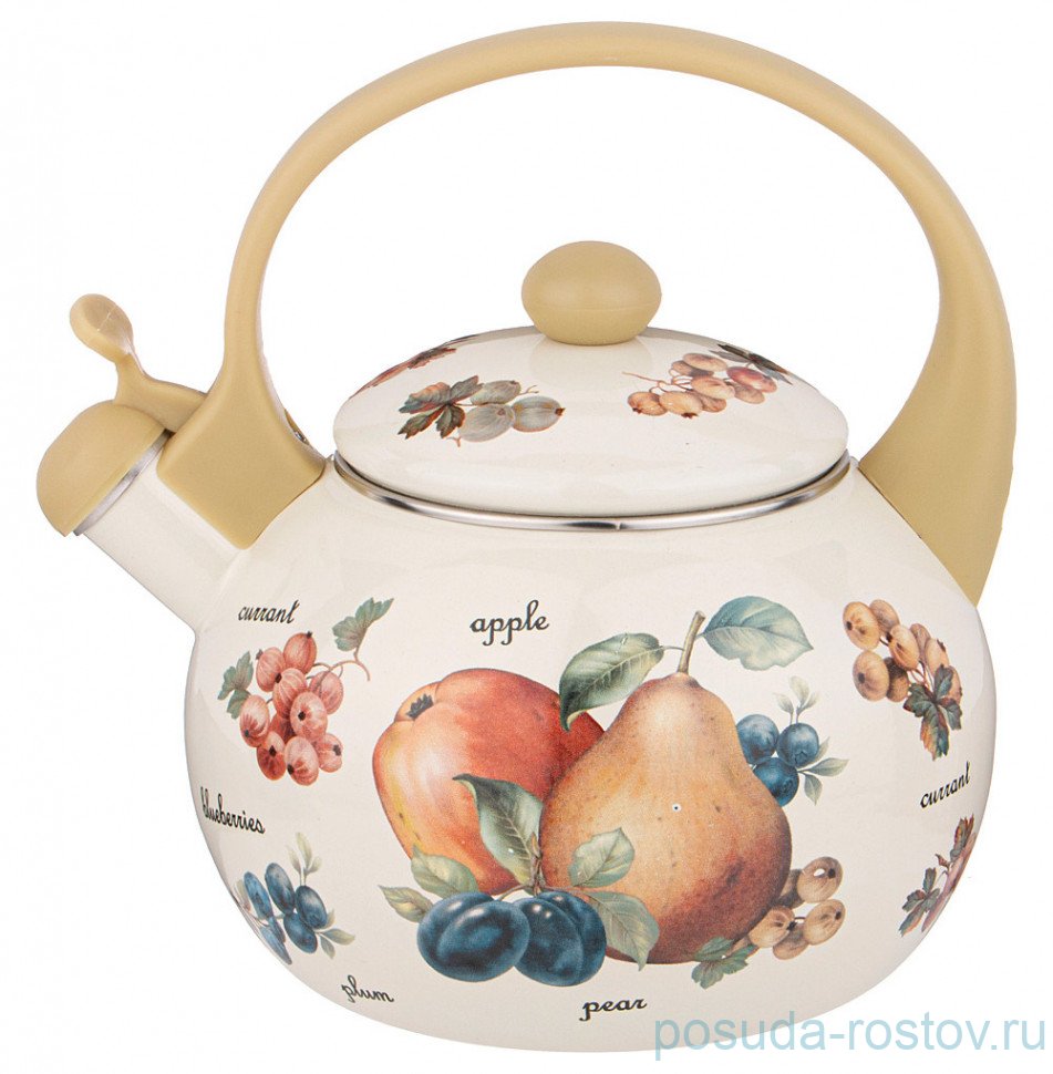 Чайник 2,2 л эмалированный со свистком "фрукты" / 270664