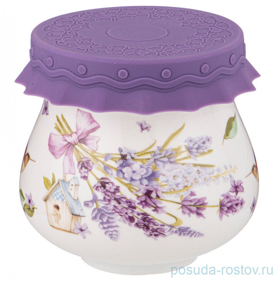 Банка для меда/варенья 300 мл с силиконовой крышкой "Лаванда" / 235785