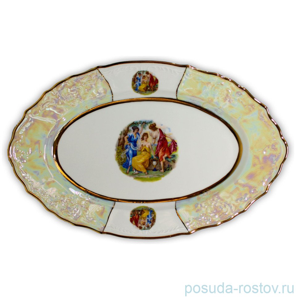 Блюдо 34 см овальное "Бернадотт /Мадонна перламутр" / 308282 Блюдо 34 см овальное "Бернадотт /Мадонна перламутр" / 308282