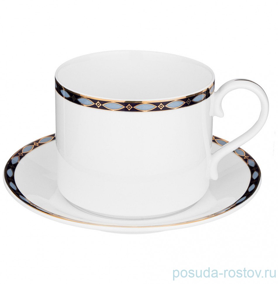 Чайная пара 300 мл синяя "Glamour" / 287984 Чайная пара 300 мл синяя "Glamour" / 287984