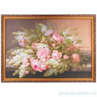Картина 69 х 99 см в раме &quot;Белая сирень и розы&quot; / 275180