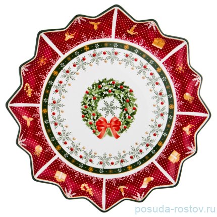 Блюдо 38 х 4 см круглое &quot;Christmas Collection /Венок&quot; / 192448