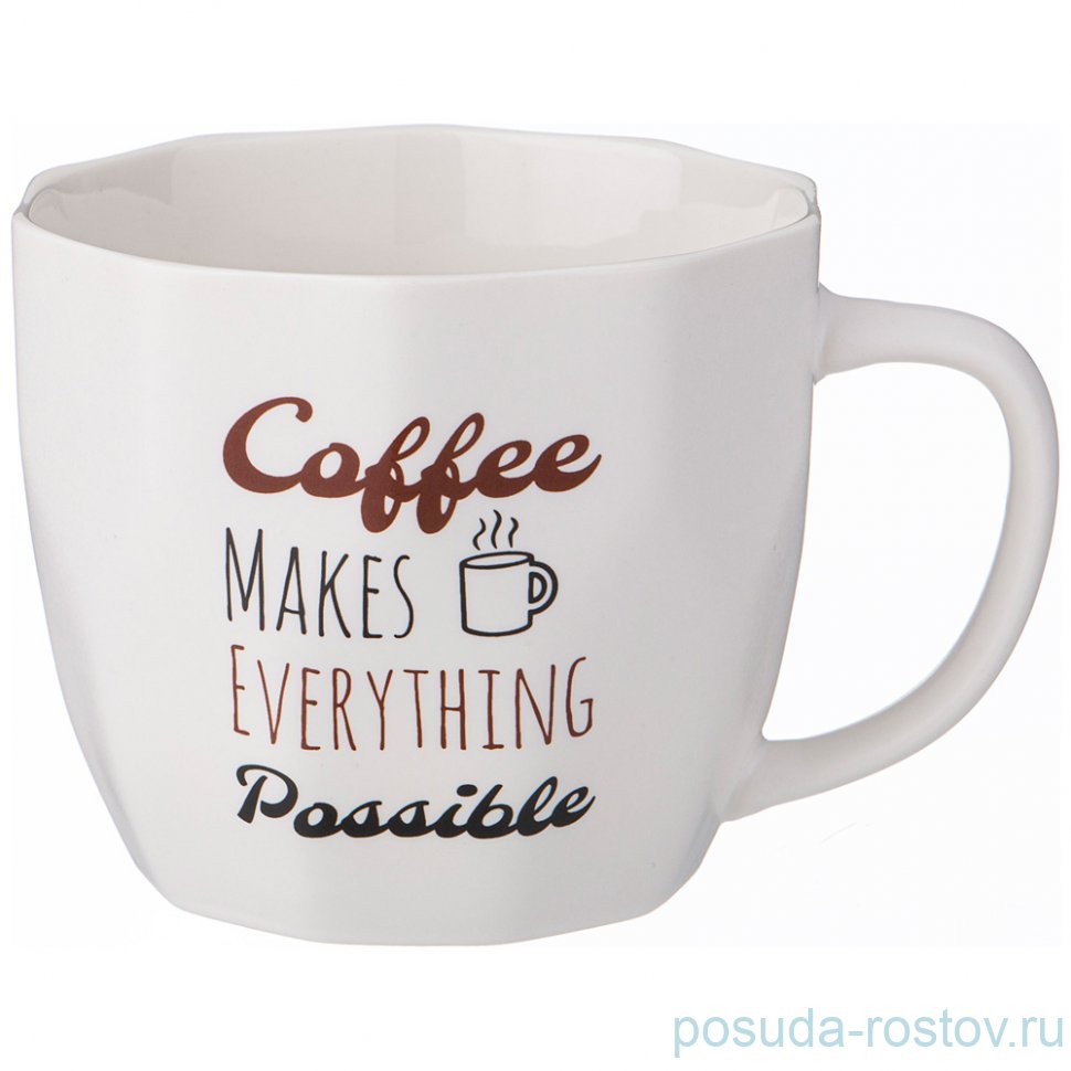 Кружка 370 мл "Кофемания /Coffee makes everything possible" / 337388