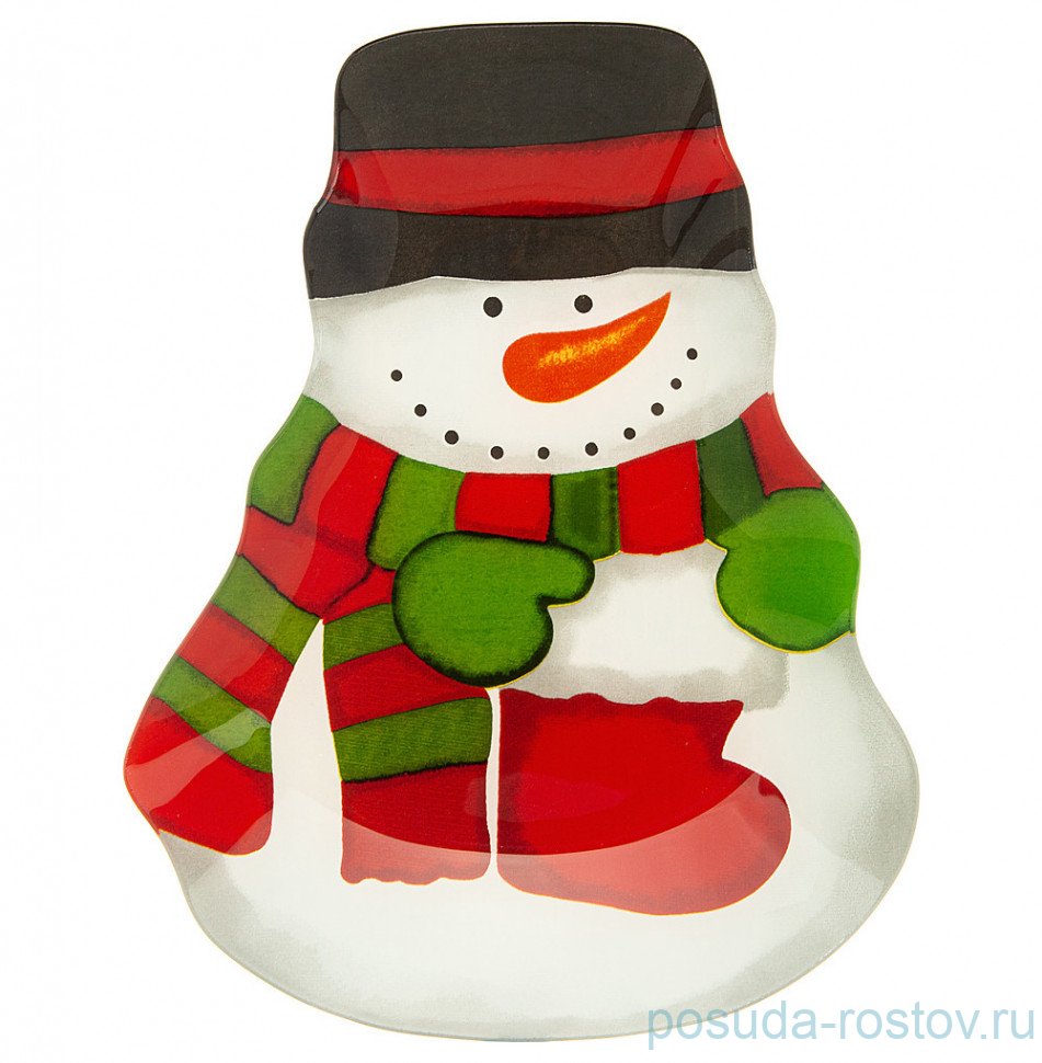 Блюдо 20 см Снеговик "Рождественская сказка" (6шт.) / 268436