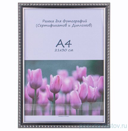 Фоторамка 21 х 30 см /рамка черный с серебром / 327786