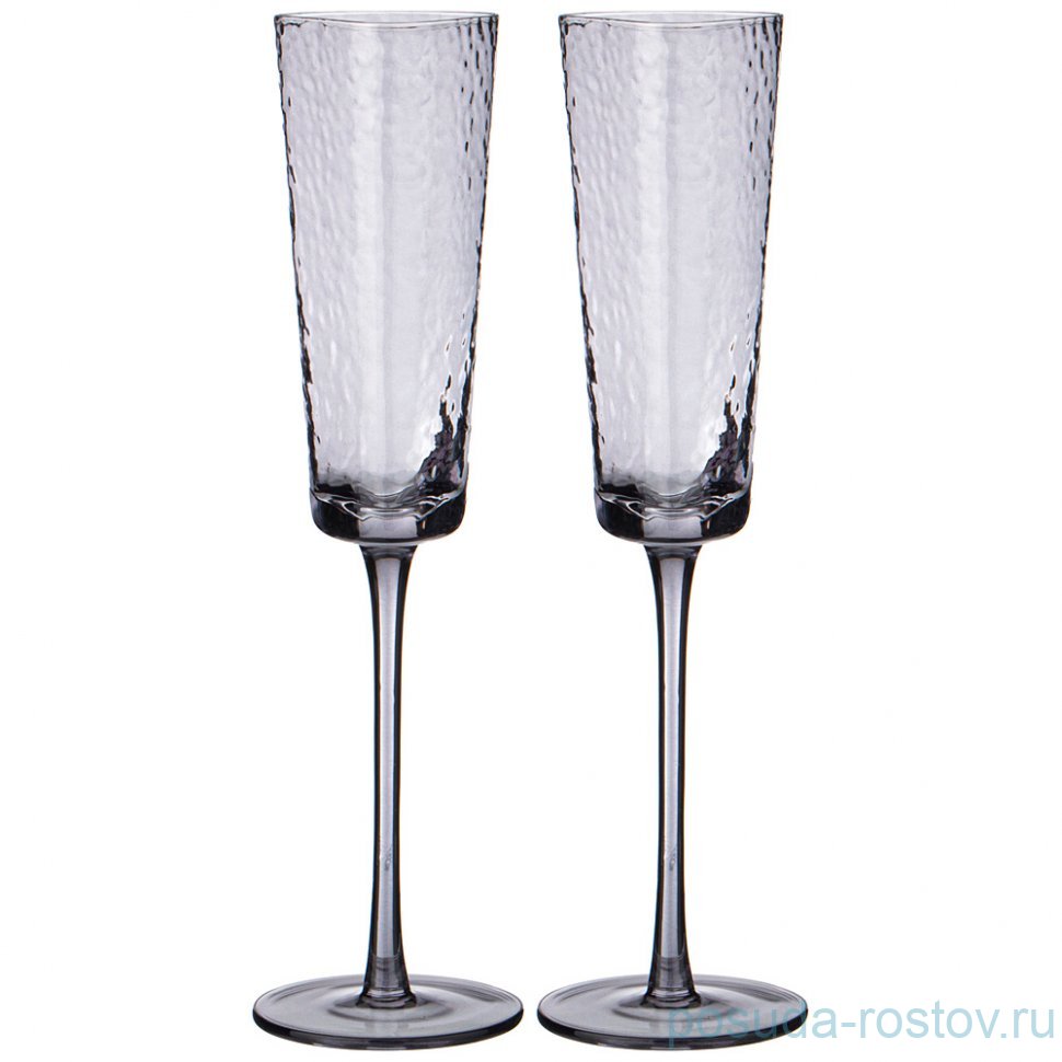 Бокалы для шампанского 180 мл 2 шт "Rocky grey" / 337671 Бокалы для шампанского 180 мл 2 шт "Rocky grey" / 337671
