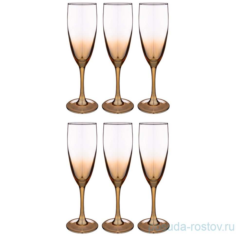 Бокалы для шампанского 170 мл 6 шт "медовый /омбре" / 250869 Бокалы для шампанского 170 мл 6 шт "медовый /омбре" / 250869