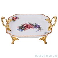 Блюдо 27,4 х 27 х 3 см на ножках с ручками &quot;верона&quot; / 187335