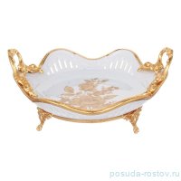 Блюдо для хлеба 27 х 21 х 10 см н/н с ручками &quot;Роза&quot; / 333577