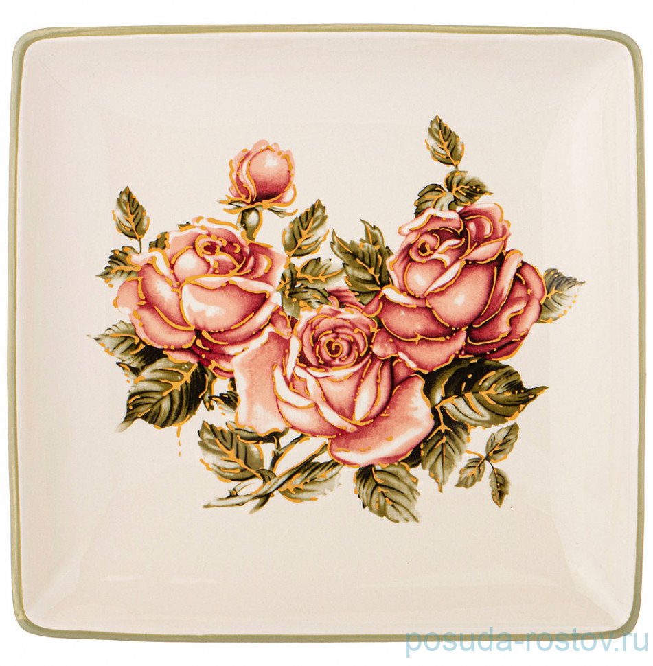 Блюдо 28 х 4 см квадратное "Корейская роза" / 284876 Блюдо 28 х 4 см квадратное "Корейская роза" / 284876