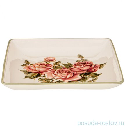 Блюдо 28 х 4 см квадратное &quot;Корейская роза&quot; / 284876