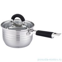 Ковш 14 х 7,5 см со стеклянной крышкой силиконовые ручки 1,2 л &quot;agness&quot; / 228931