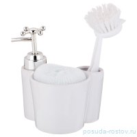 Набор для кухни (дозатор для моющего средства 13 х 13 х 14 см 300 мл, губка, щётка) / 193665