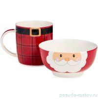 Набор посуды 2 предмета (кружка 355 мл, салатник 12,5 см) &quot;Санта&quot; / 379584