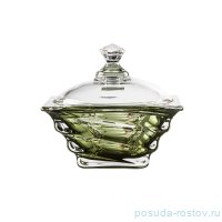 Ваза для конфет 11,5 см с крышкой &quot;Касабланка /Оливковая&quot;  / 152629