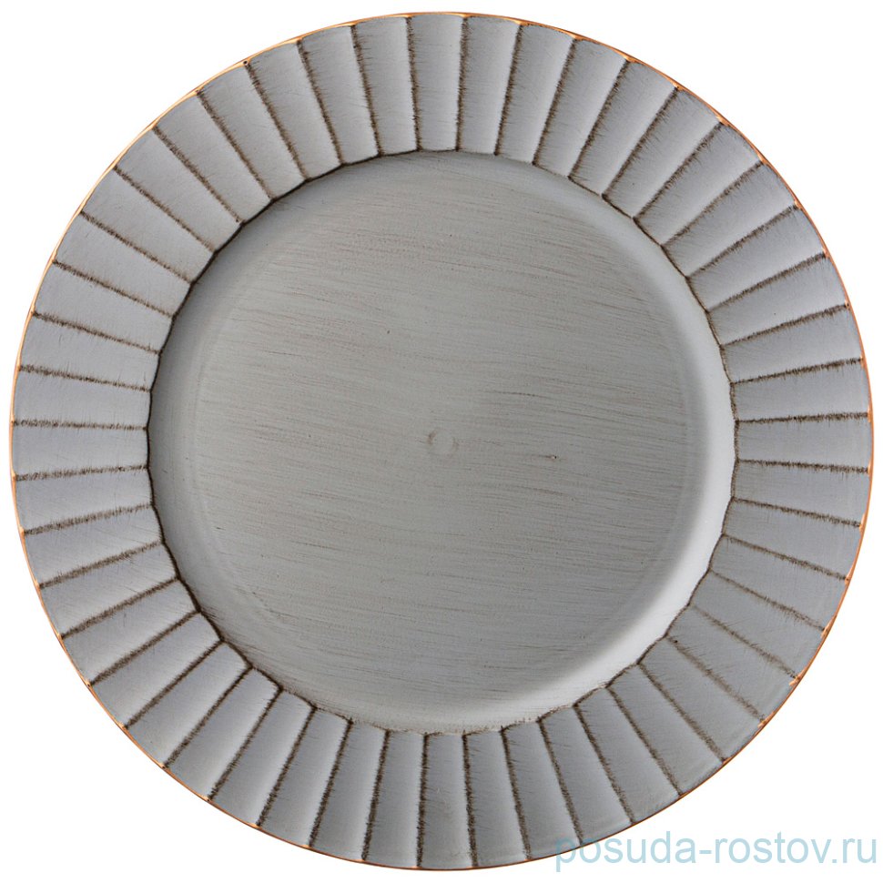 Поднос 33 х 33 см круглый серый "Старинный прованс" / 215002 Поднос 33 х 33 см круглый серый "Старинный прованс" / 215002