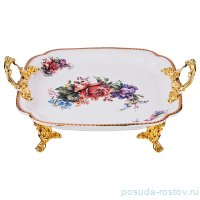 Блюдо 32,7 х 32,4 х 3,6 см на ножках с ручками &quot;Верона&quot; / 187336