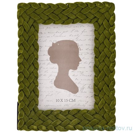 Фоторамка 16 х 2,5 х 21 см &quot;Косички&quot; /оливковая / 188820
