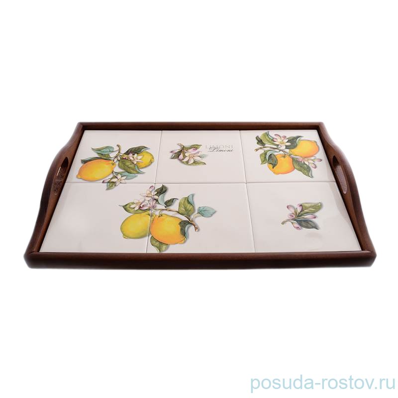Поднос 48 х 33 см прямоугольный "Artigianato ceramico /Лимоны" / 156801