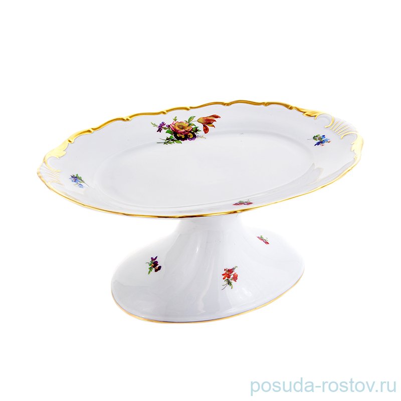 Блюдо 32 см н/н овальное  Bohemia Porcelan Moritz Zdekauer 1810 s.r.o. "Анжелика 860 /Полевой цветок" / 122583