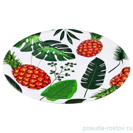 Поднос сервировочный 40 х 2 см круглый &quot;Agness /Тропики&quot; / 195956