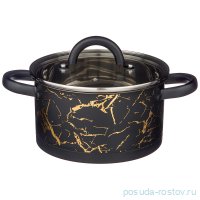 Кастрюля 18 х 10 см со стеклянной крышкой 2,5 л чёрная &quot;fantasy&quot; / 235837