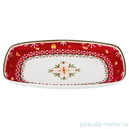 Блюдо 30 х 19 см прямоугольное &quot;Christmas Collection /Снежинка красная&quot; / 192452