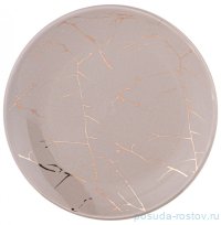 Тарелка 20 х 2,2 см серая &quot;Золотой мрамор&quot; / 323078
