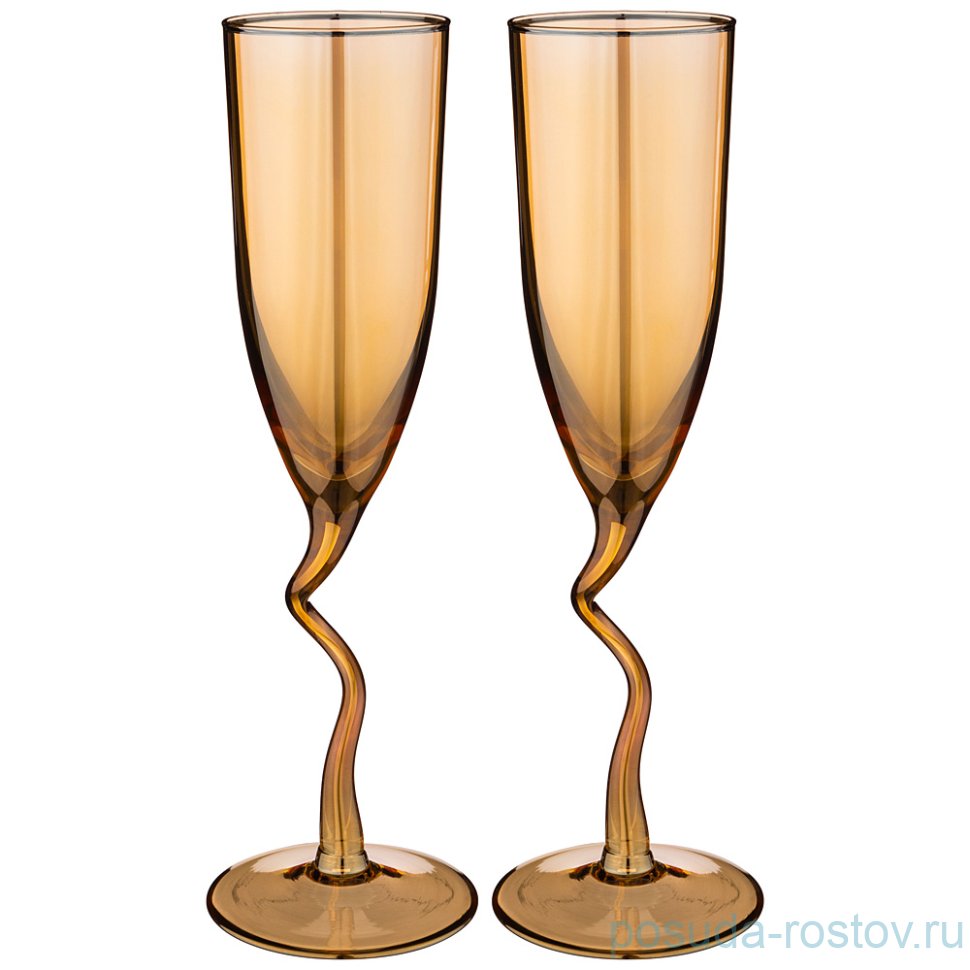 Бокалы для шампанского 180 мл 2 шт "Дуэт /Мёд" / 245503 Бокалы для шампанского 180 мл 2 шт "Дуэт /Мёд" / 245503