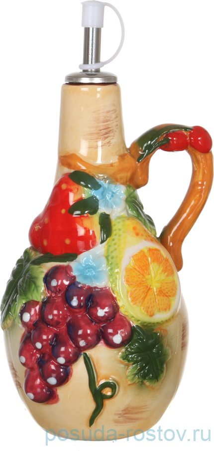 Бутылка для масла/уксуса 500 мл кремовая &quot;Фрукты /Agness&quot; / 198749