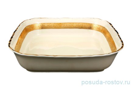 Салатник 24 см квадратный &quot;Фредерика /Золотая лента /СК&quot; / 108343