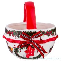 Конфетница 16 х 11 х 16 см с ручкой &quot;Рождественское чудо&quot; / 186272