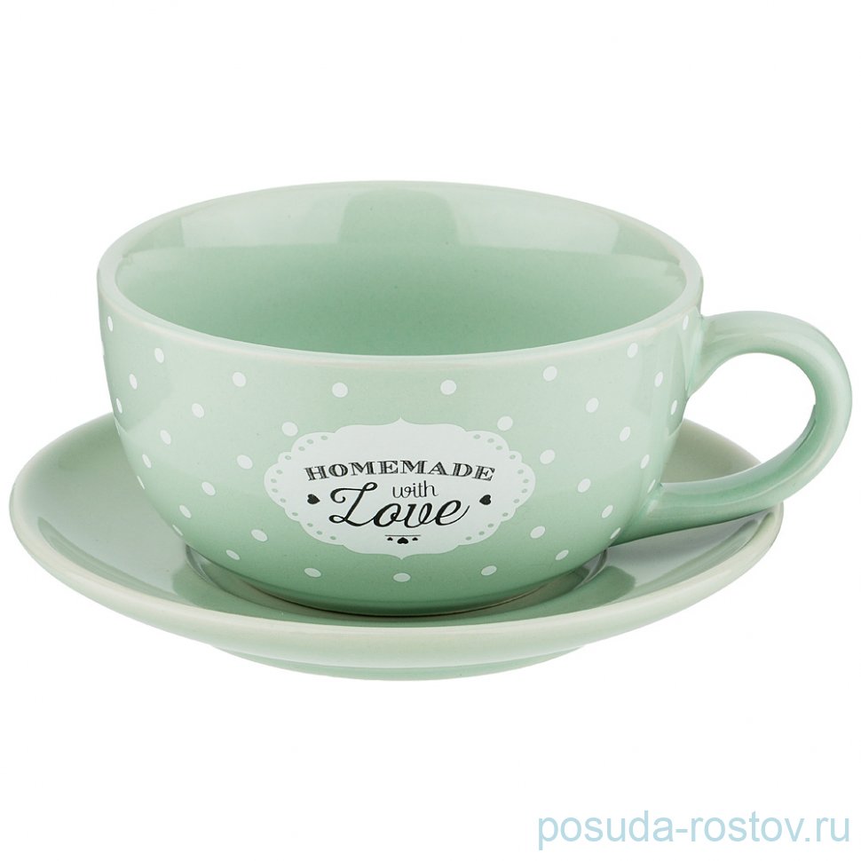 Чайная пара 300 мл 1 шт "Милый прованс /Зелёный" / 207897 Чайная пара 300 мл 1 шт "Милый прованс /Зелёный" / 207897