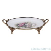 Блюдо 33 x 18 см овальное н/н с ручками &quot;Миниатюра&quot; / 333636