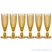 Бокалы для шампанского 150 мл 6 шт янтарные &quot;Гранат /Muza color&quot; / 257593