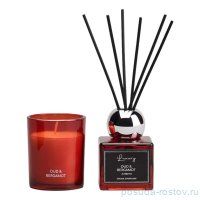 Набор ароматический luxury свеча в стакане 6*7,5 см и диффузор 70 мл oud&amp;bergamot / 367105