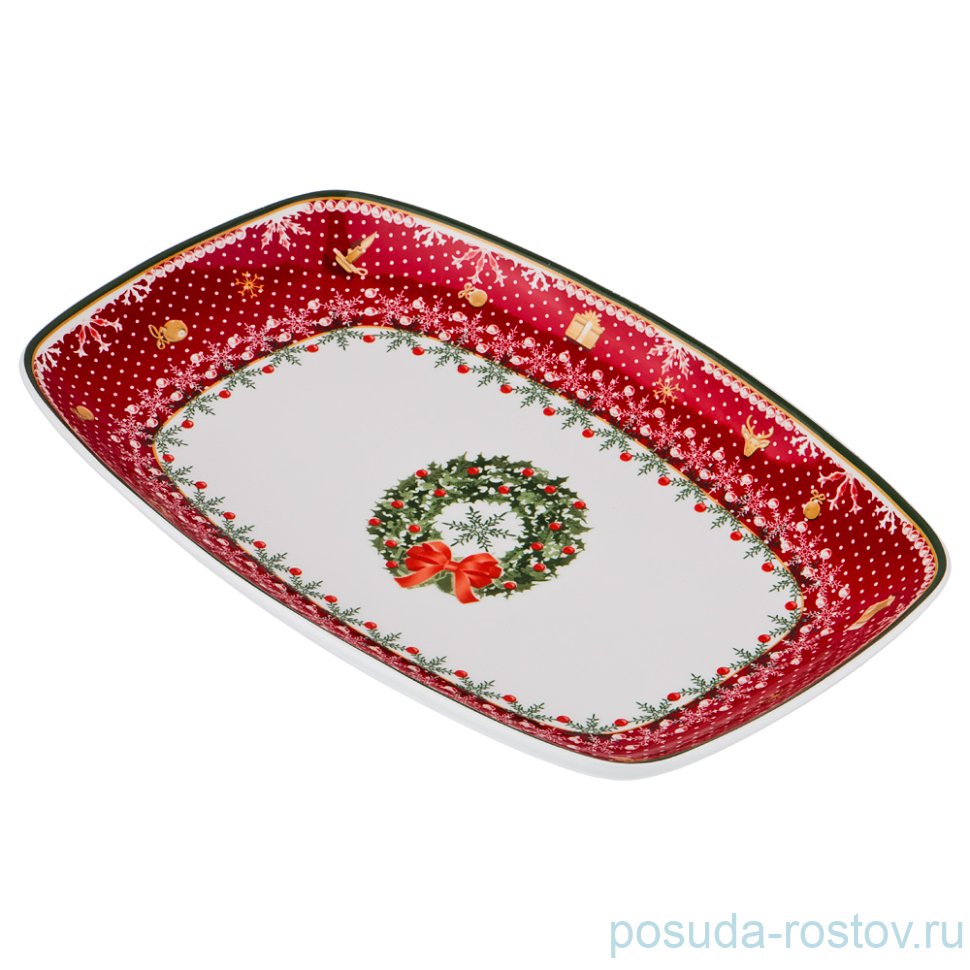 Блюдо 30 х 19 см прямоугольное "Christmas Collection /Венок" / 192454