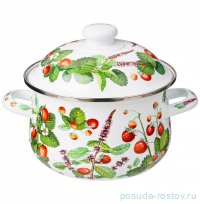 Кастрюля 18 х 11 см с крышкой эмалированная 2 л &quot;Фруктовая корзина&quot; / 313084