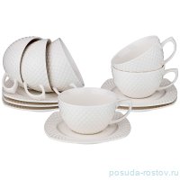 Набор чайных пар 350 мл 6 шт квадратные &quot;диаманд&quot; / 230631