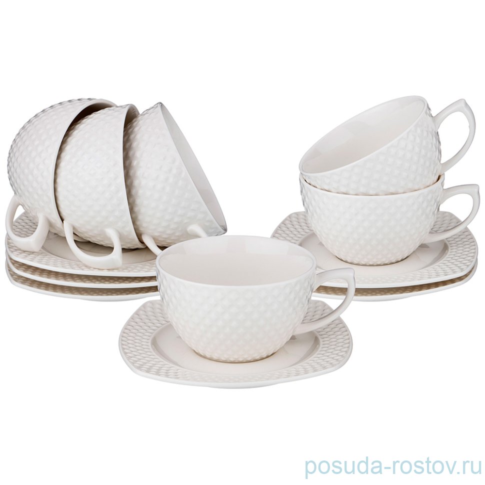 Набор чайных пар 350 мл 6 шт квадратные "диаманд" / 230631 Набор чайных пар 350 мл 6 шт квадратные "диаманд" / 230631