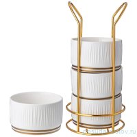 Набор салатников 9 х 5 см 4 шт на металлической подставке 230 мл &quot;Herbal&quot; / 340923