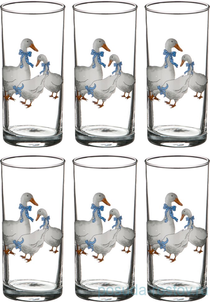 Стаканы для воды 290 мл 6 шт "Гуси" / 191427