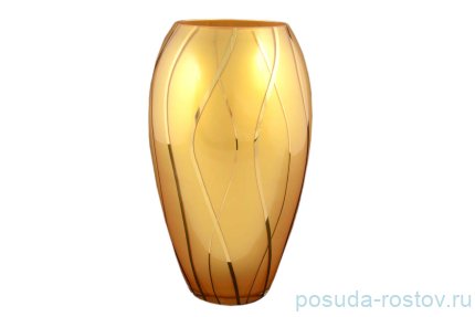 Ваза для цветов 28 см &quot;Nb Art /Оранжевая золотые волны&quot; 3 / 050864