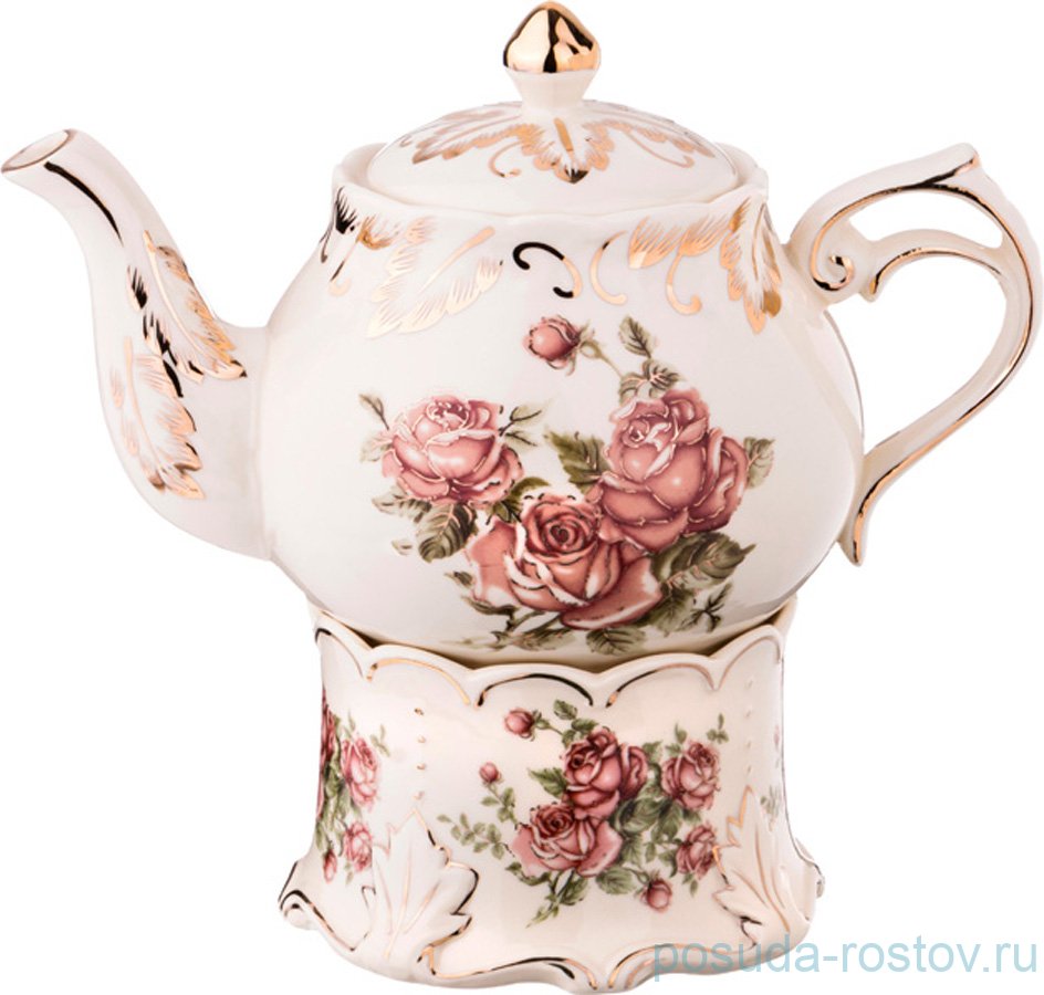 Заварочный чайник 1 л на подставке "корейская роза" / 194472